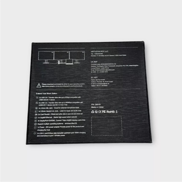 IVIIN 100W USB-C docking station triple 4k display 1 gbps ethernet 3.5mm D6919 - Picture 11 of 15